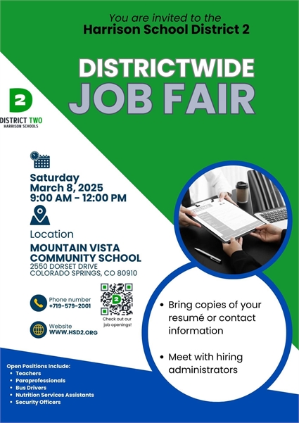 Harrison School District 2  - Districtwide Job Fair - Colorado Springs